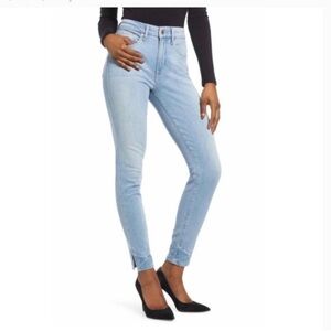 Good American Good Legs Split Hem Skinny Jeans Light Wash Size 12/31